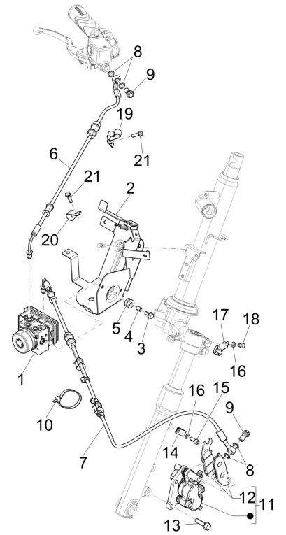 Remklauw - Remblokken - Remleiding Piaggio Liberty 125 IGET 3V ABS Euro 5