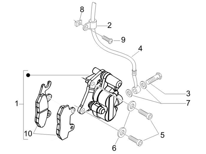Remklauw - Remleiding - Remblokken Piaggio Fly 50 4-takt AC