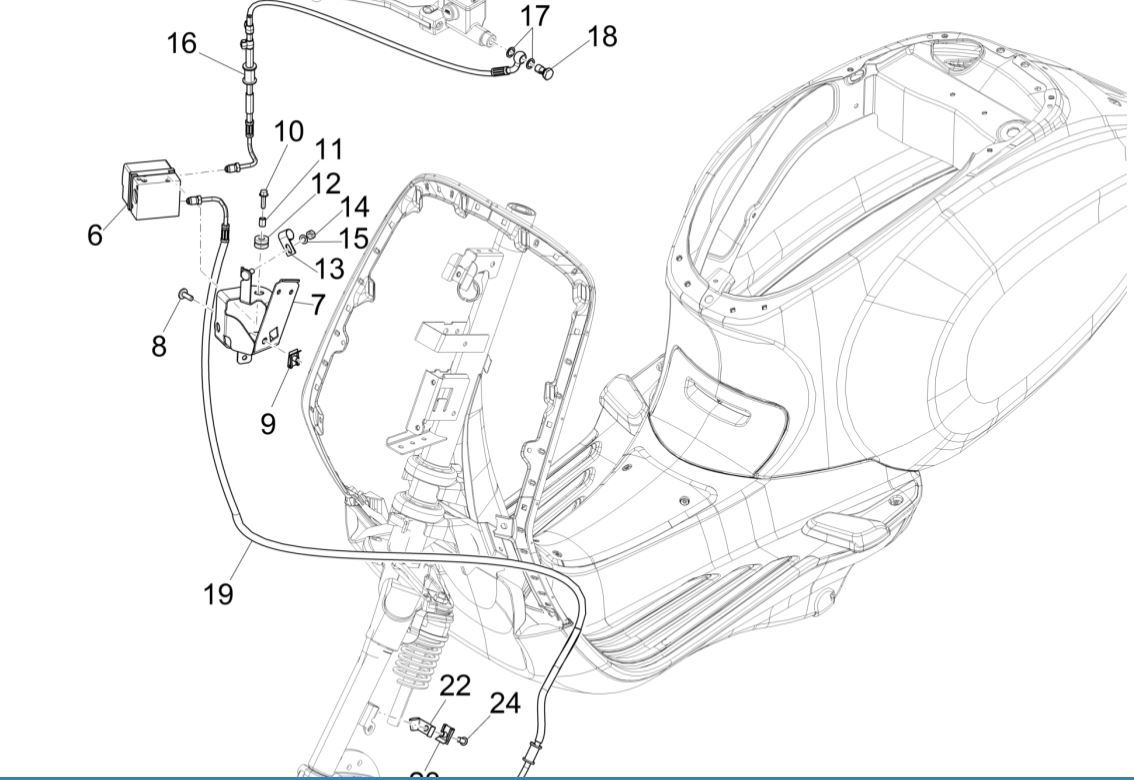 Remklauw - Remblokken - Remleiding Vespa Primavera 125 3V IE ABS