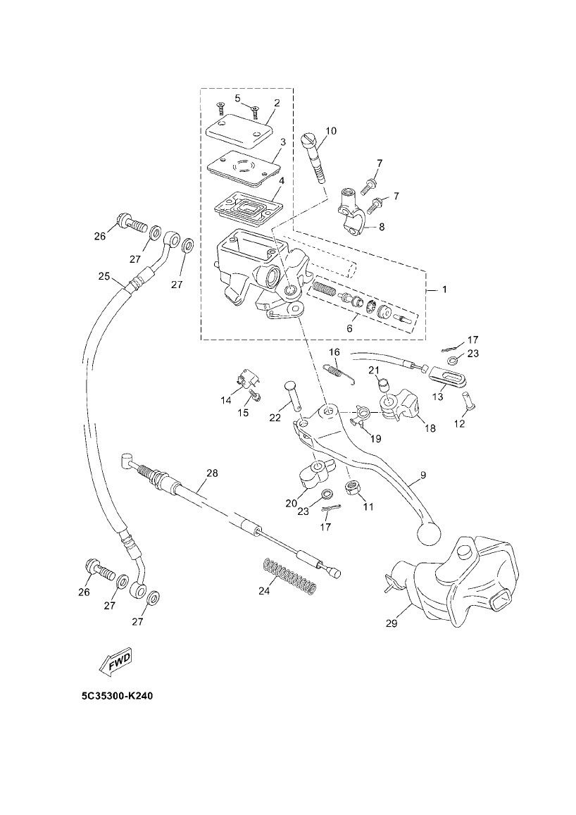 Remcilinder - Remhendel - Remleiding Yamaha Neo's 4-takt 2008→ Rempompen Piaggio Liberty 50 4-takt (IGET Euro 4)
