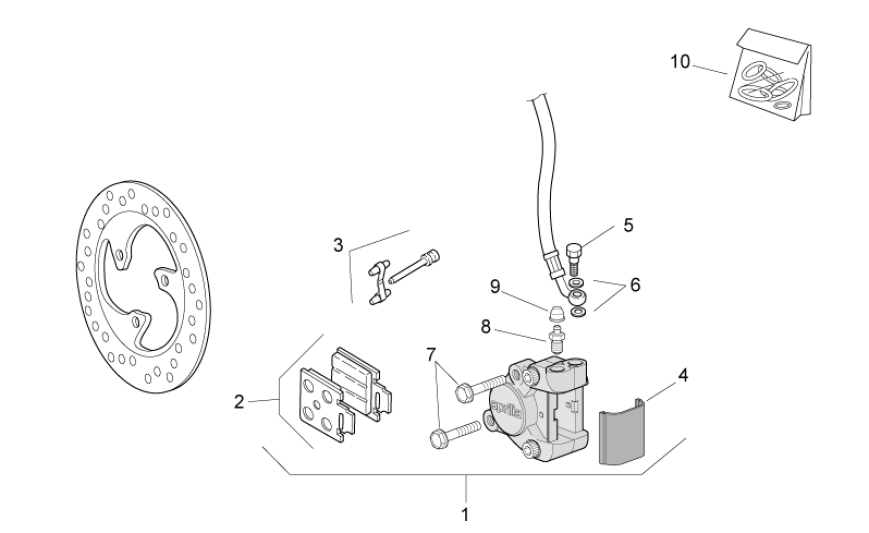 Remklauw Remblokken - Remleiding Aprilia SR 50 LC (injectie en carburateur) 2004-2009