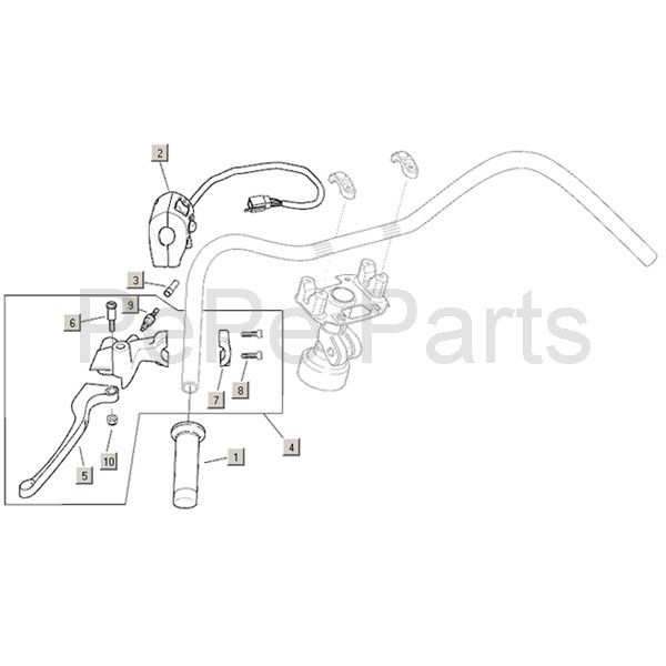 Remhendel links - Stuurschakelaars Aprilia Habana 2-takt (Morini motor) 1999-2004