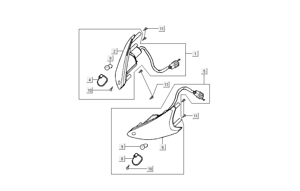 Knipperlichten voorzijde Kymco Super9 50 2-takt AC nieuw model zilver - zwart
