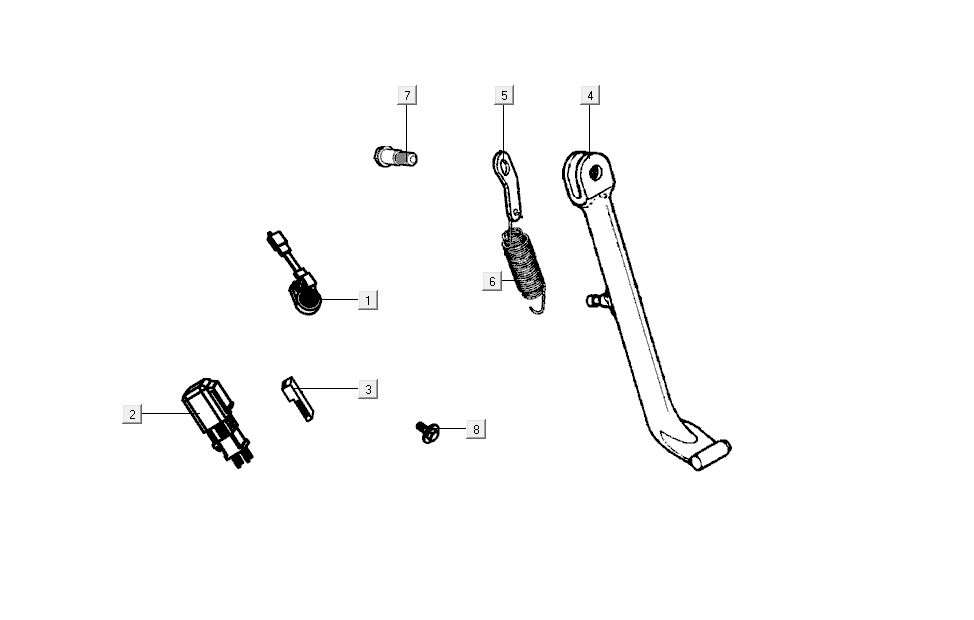 Zijstandaard Kymco K-Pipe 4-takt Wit