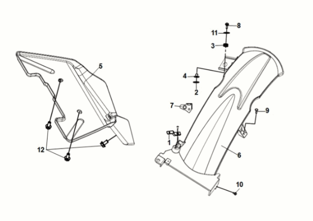 RR. mudguard Sym Symphony ST 50 E5