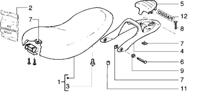 Zadel Piaggio Liberty 50 2-takt AC ←2006