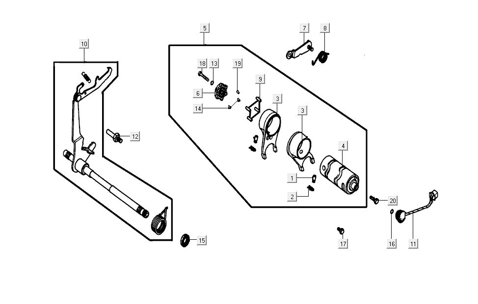 Schakelas Kymco K-Pipe 4-takt Wit