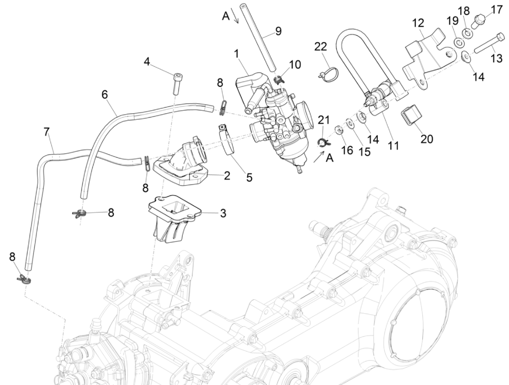 CarburateurPiaggio NRG Power 50 2-takt LC Euro 4