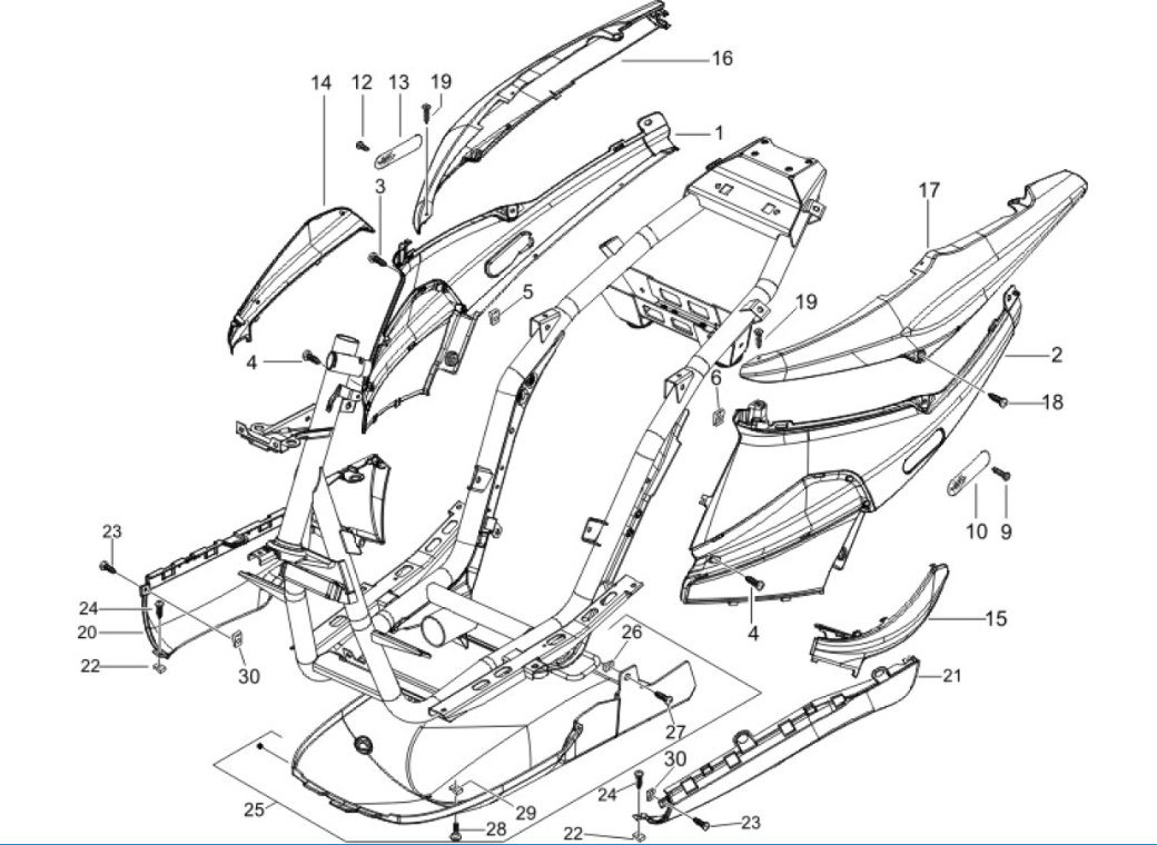 Motorschermen - spoiler Piaggio NRG Power 50 2-takt LC Euro 4