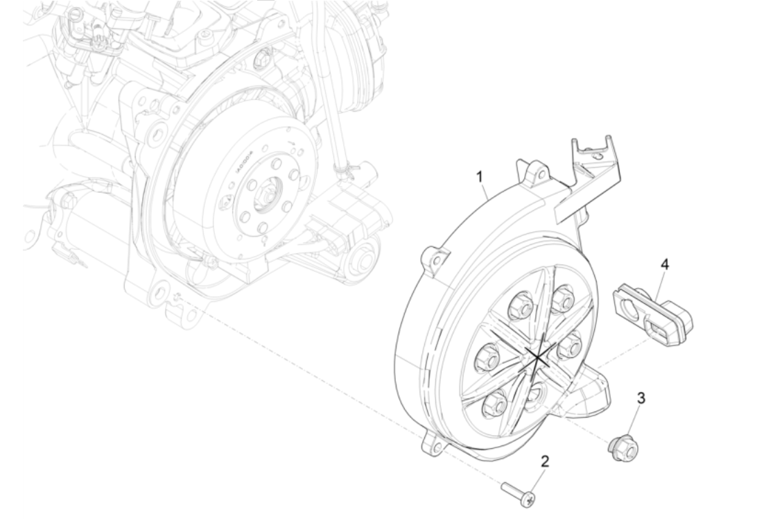 Vliegwieldeksel Piaggio NRG Power 50 2-takt LC Euro 4