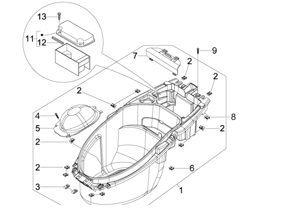Helmbak Piaggio NRG Power 50 2-takt LC Euro 4