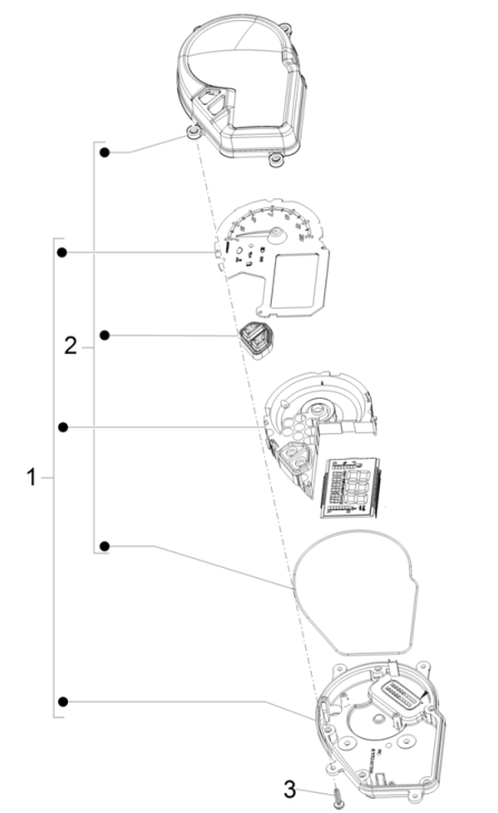 Kilometerteller - Cockpit Piaggio NRG Power 50 2-takt LC Euro 4