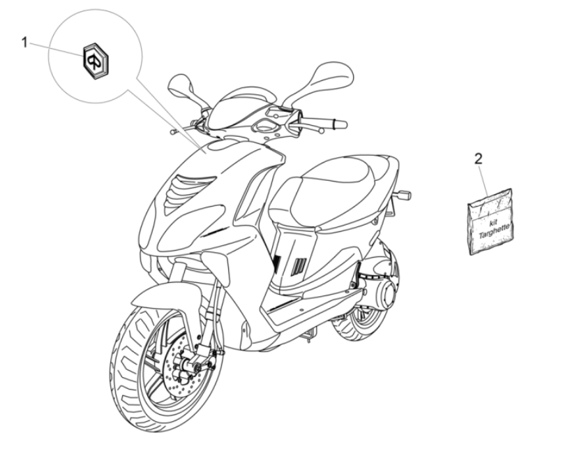 Emblemen - Stickers - Logo Piaggio NRG Power 50 2-takt LC Euro 4