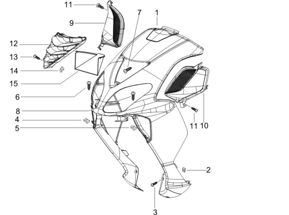 Voorkap Piaggio NRG Power 50 2-takt LC Euro 4