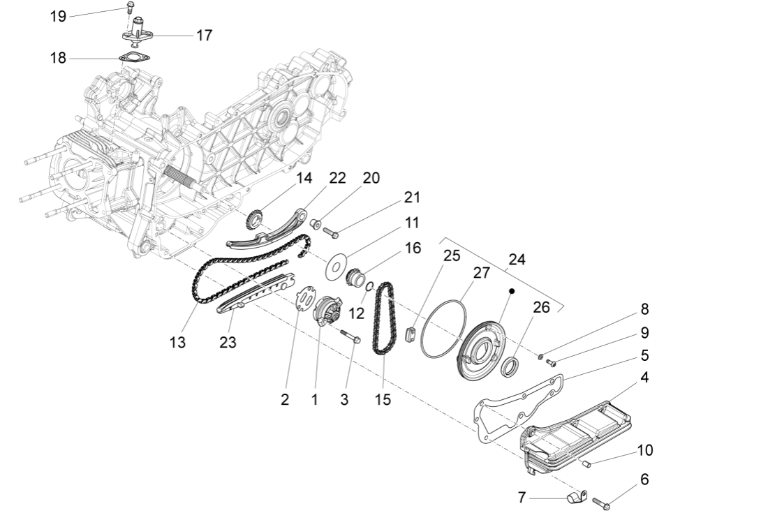 Oliepomp Vespa Sprint 150 3V IE ABS Euro 3 2015