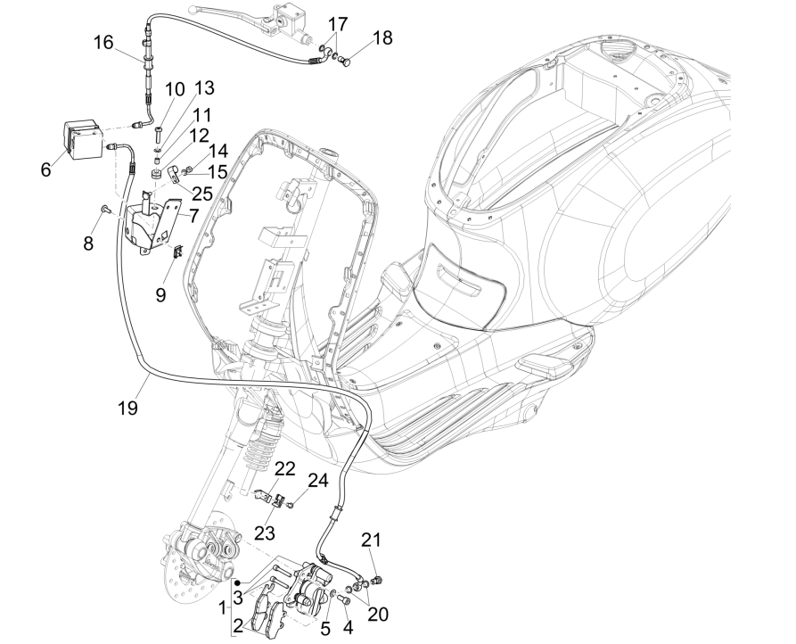 Remleiding Vespa Sprint 150 3V IE ABS Euro 3 2015