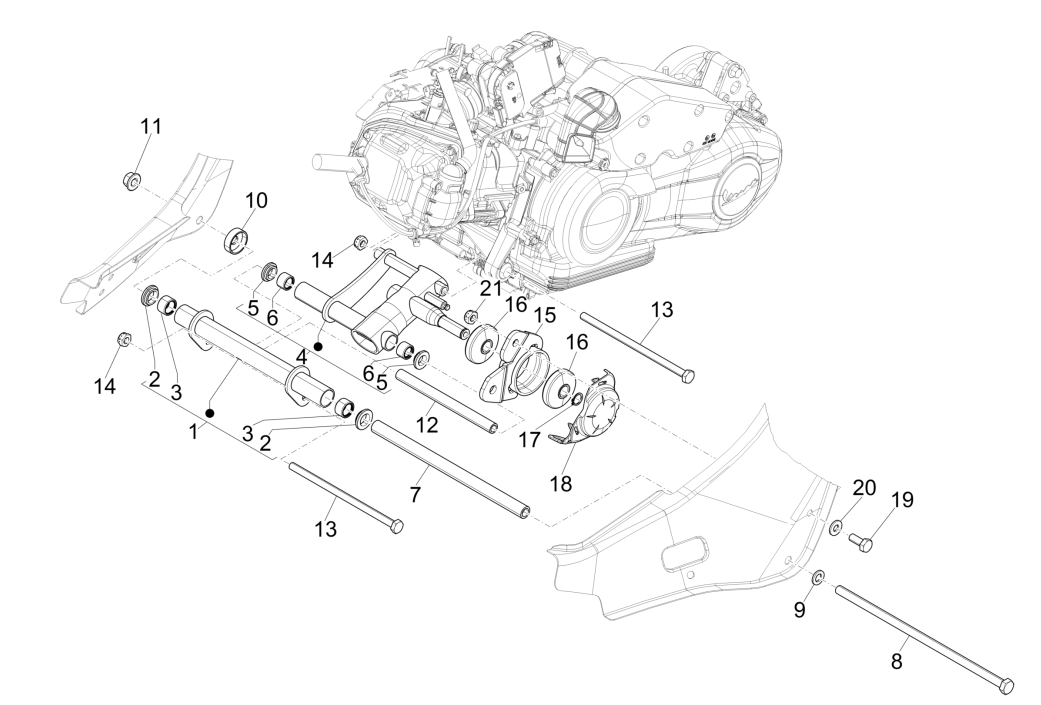 Motorophanging Vespa Sprint 150 3V IE ABS Euro 3 2015