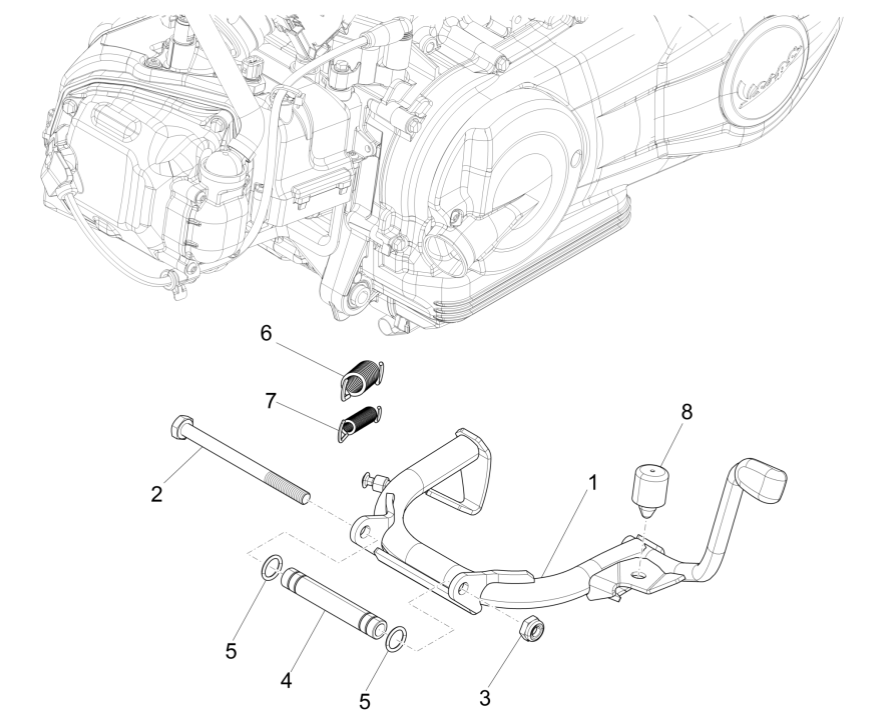 Middenstandaard Vespa Sprint 150 3V IE ABS Euro 3 2015
