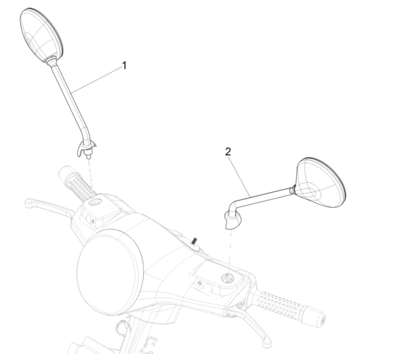 Spiegels Vespa GTS 300 Super HPE 4V IE ABS Euro 5 2020-2022