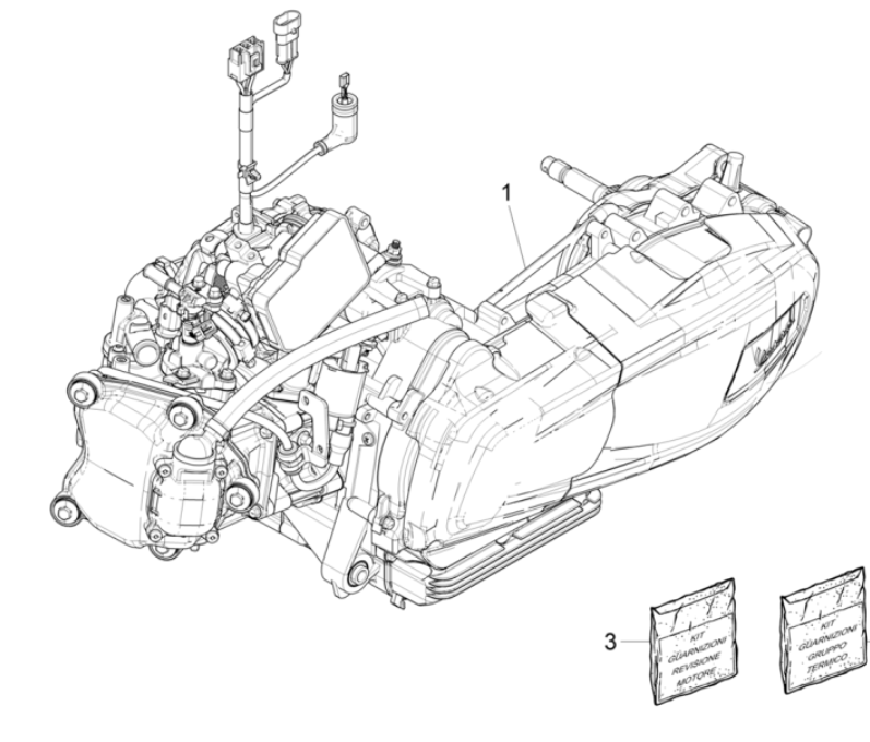 Motorblok compleet Vespa GTS 300 Super HPE 4V IE ABS Euro 5 2020-2022