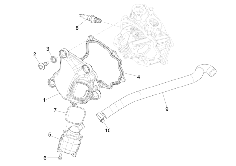 Kleppendeksel - Bougie Vespa GTS 300 Super HPE 4V IE ABS Euro 5 2020-2022