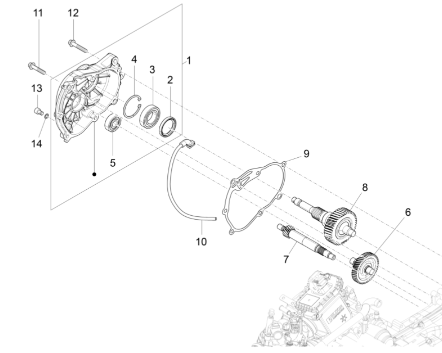 Vertanding - Overbrenging Vespa GTS 300 Super HPE 4V IE ABS Euro 5 2020-2022