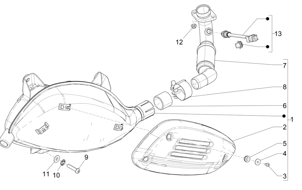 Uitlaat Vespa GTS 300 Super HPE 4V IE ABS Euro 5 2020-2022