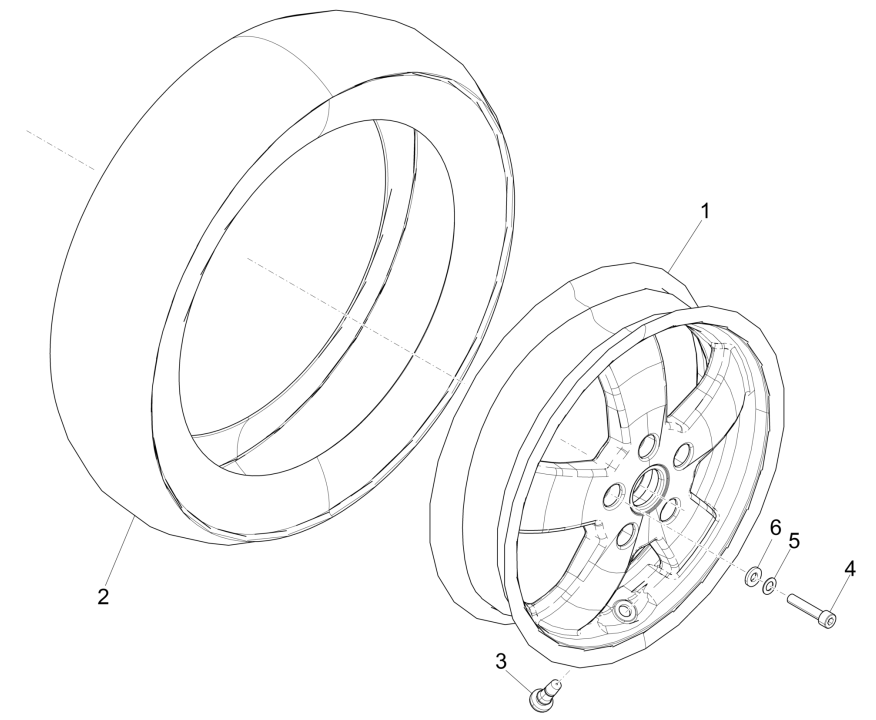 Voorwiel Vespa GTS 300 Super HPE 4V IE ABS Euro 5 2020-2022