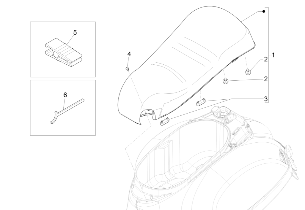 Zadel Vespa GTS 300 Super HPE 4V IE ABS Euro 5 2020-2022