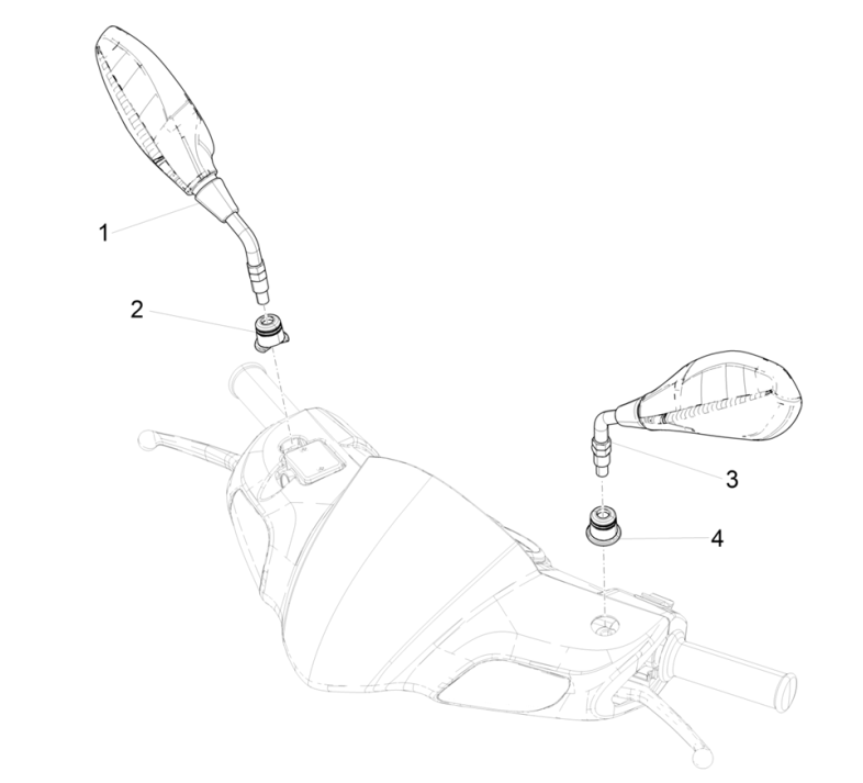 Spiegels Piaggio Typhoon 50 2-takt Euro 4 2018-2020