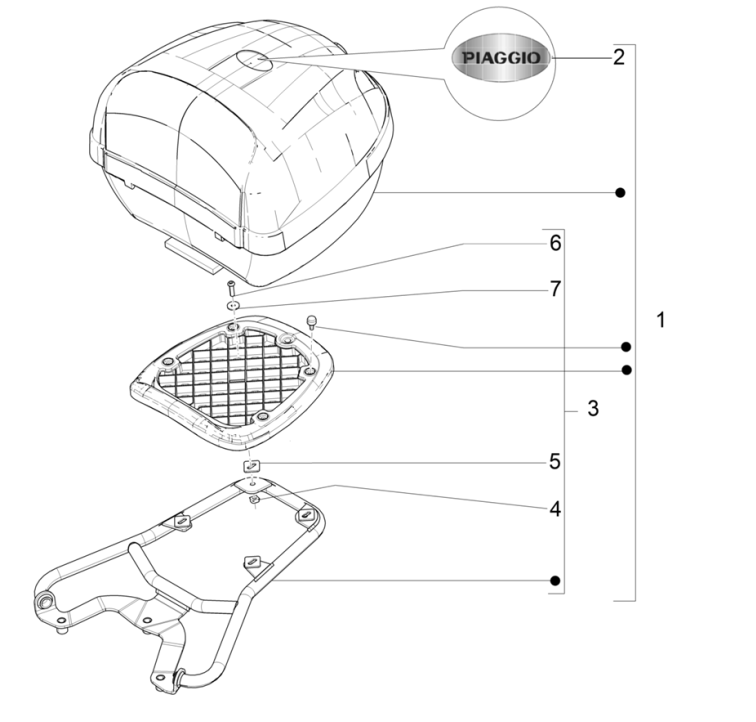 Achterdrager Piaggio Typhoon 50 2-takt Euro 4 2018-2020