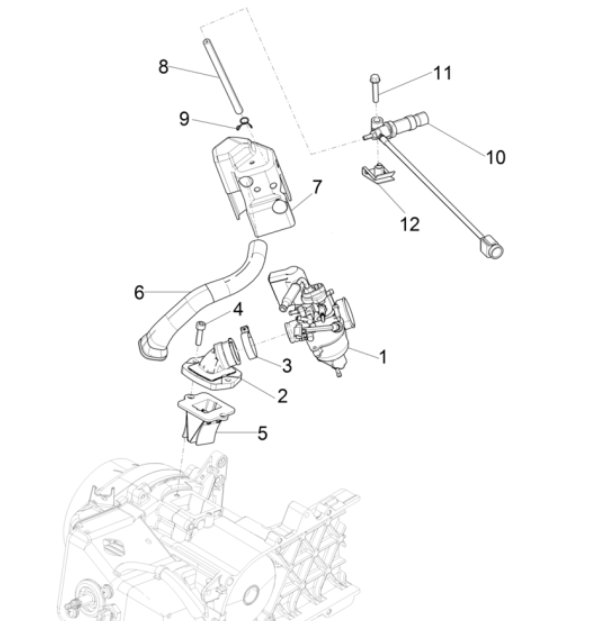 Carburateur Piaggio Typhoon 50 2-takt Euro 4 2018-2020