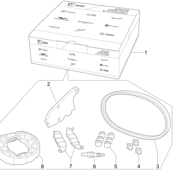 Onderhoudspakket Piaggio Typhoon 50 2-takt Euro 4 2018-2020