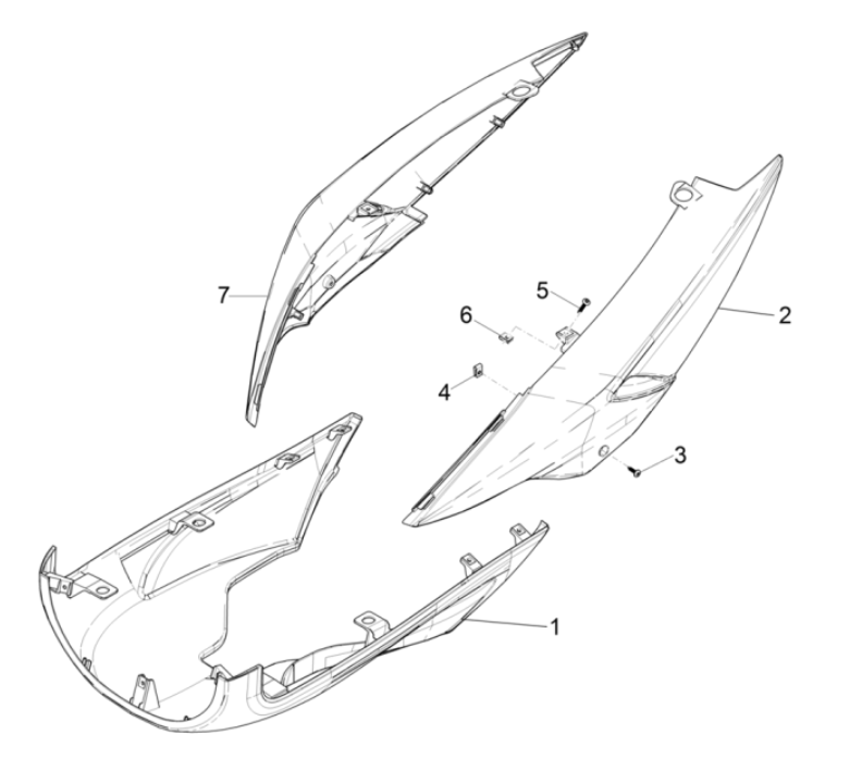 Motorschermen - spoiler Piaggio Typhoon 50 2-takt Euro 4 2018-2020