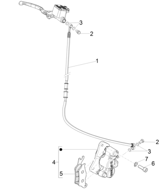 Remklauw - Remblokken - Remleiding Piaggio Typhoon 50 2-takt Euro 4 2018-2020