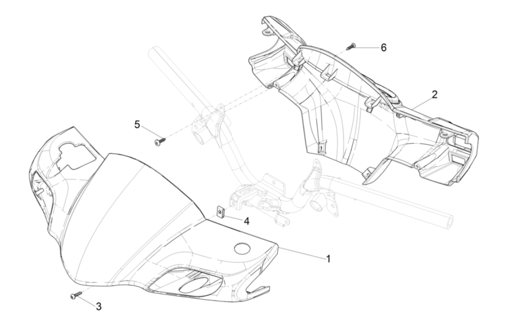 Stuurkappen Piaggio Typhoon 50 2-takt Euro 4 2018-2020