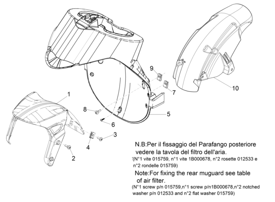 Voorspatbord - Spatschermen Piaggio Typhoon 50 2-takt Euro 4 2018-2020