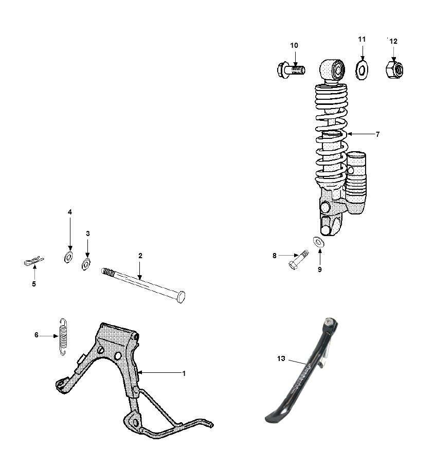 Schokbreker - Middenstandaard Peugeot Speedfight 3 50 2-takt LC 2-takt