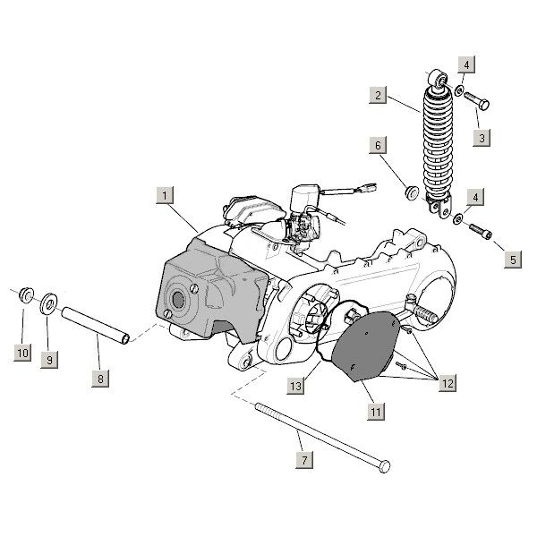 Schokbreker Aprilia Mojito Custom 50 2-takt (Piaggio motor) 2004-2010