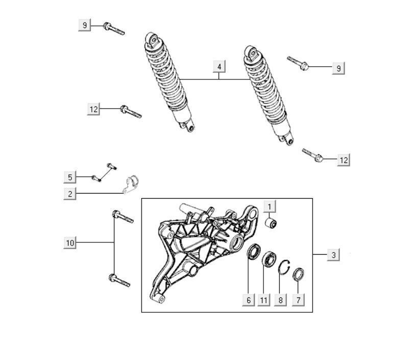 Schokbreker Kymco Downtown 300i donkergrijs