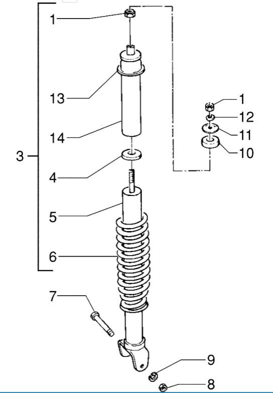 Schokbreker Piaggio Zip RST 50 2-takt AC