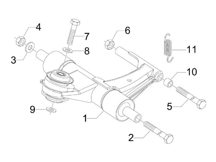 Motorophanging Vespa Sprint 50 2-takt AC
