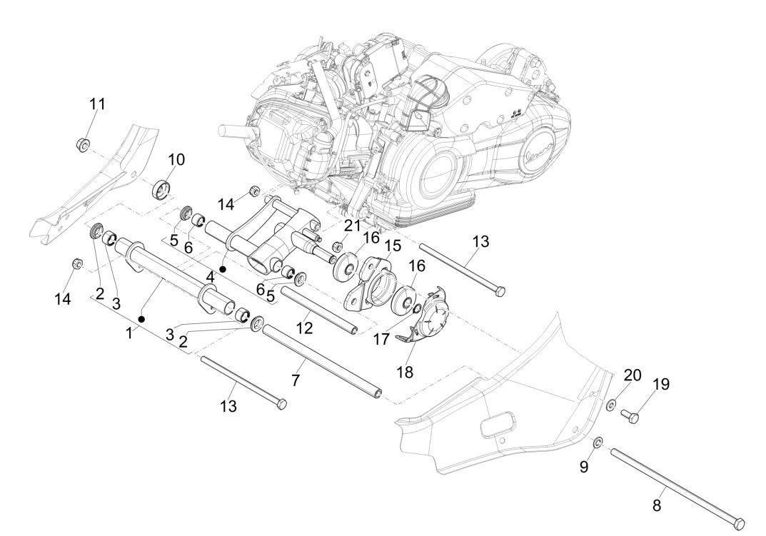 Motorophanging Vespa Sprint 125 3V IE ABS
