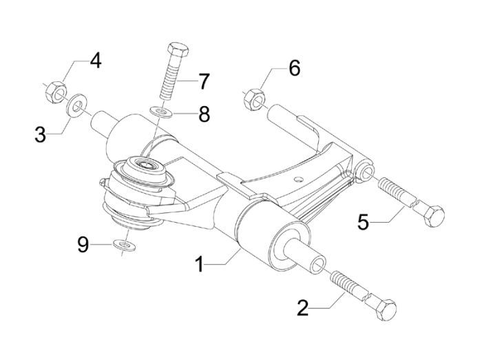 Motorophanging Vespa S 50 2-takt AC