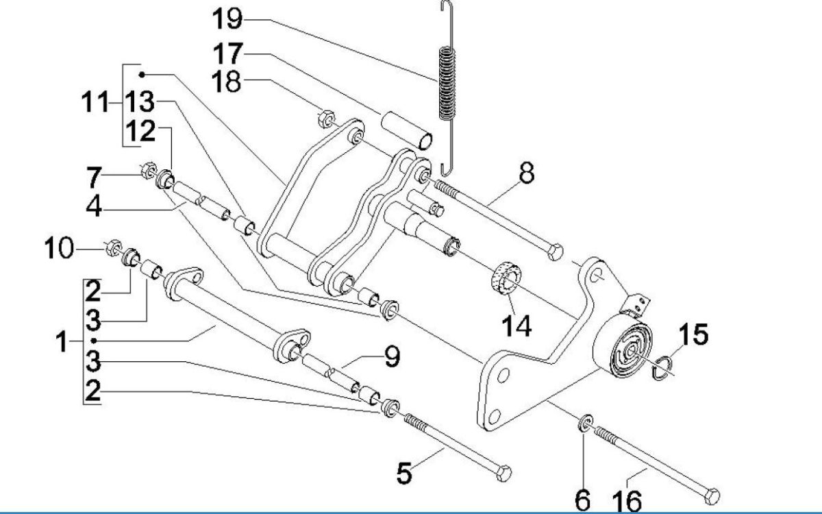 Motorophanging - Subframe Vespa GTV 250 ie 4V