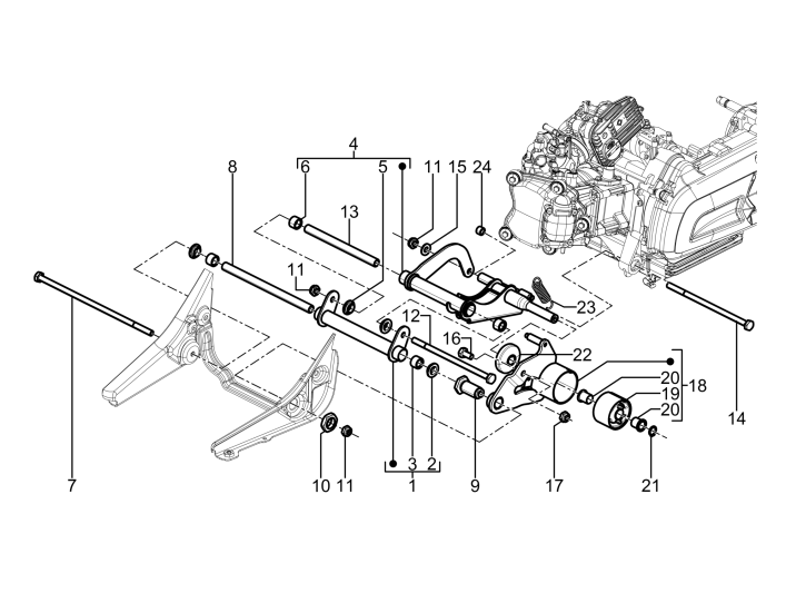 Motorophanging Piaggio Beverly 350 Sport Touring Euro 3 2013-2014