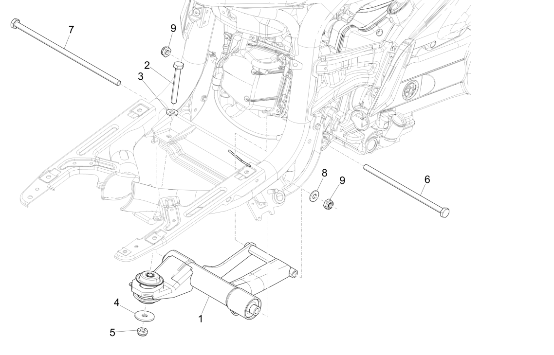 Motorophanging Piaggio Liberty 50 4-takt AC IGET 3V Euro 4