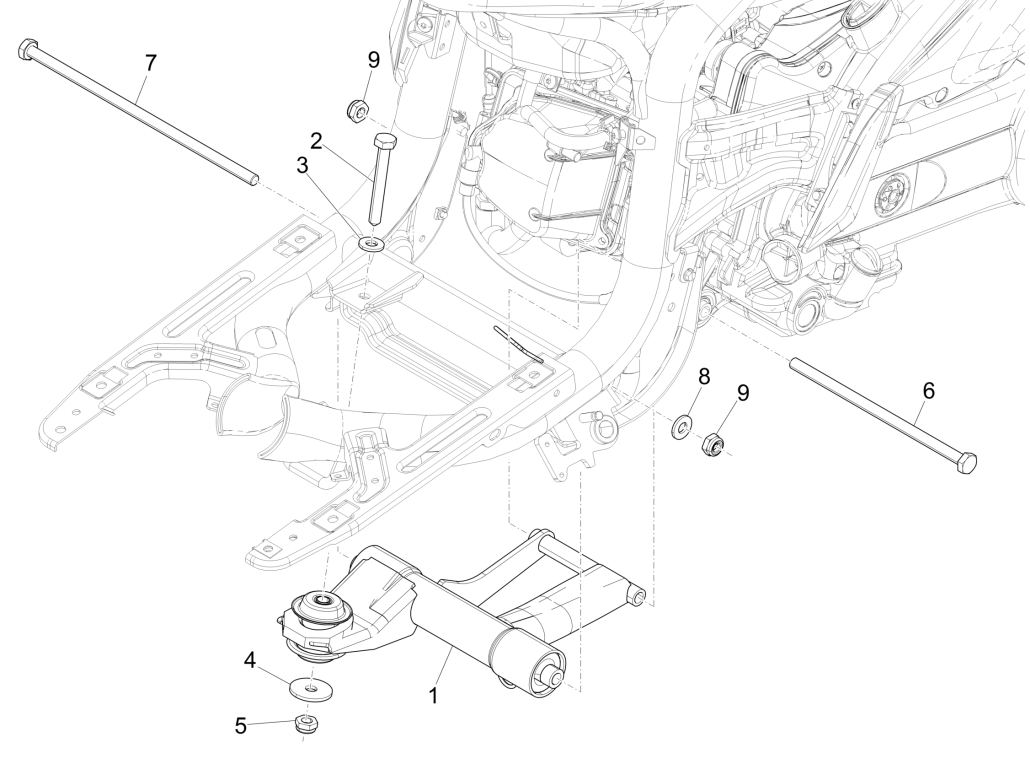 Motorophanging Piaggio Liberty 50 4-takt AC IGET 3V Euro 5