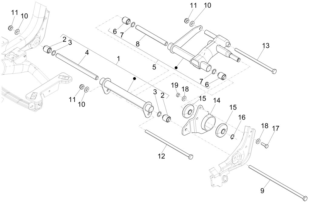 Motorophanging - Subframe Piaggio Medley 150 ie ABS Euro 4 2016-2020