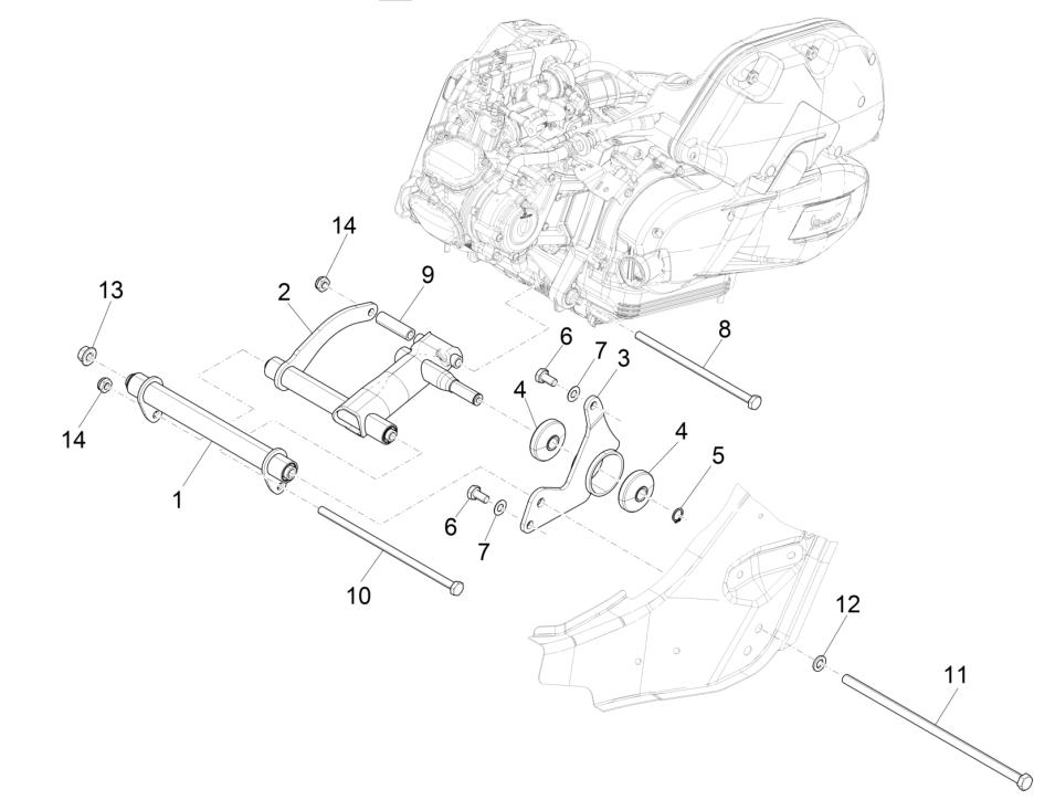 Motorophanging Vespa GTS 125 IE ABS Euro 5 2021